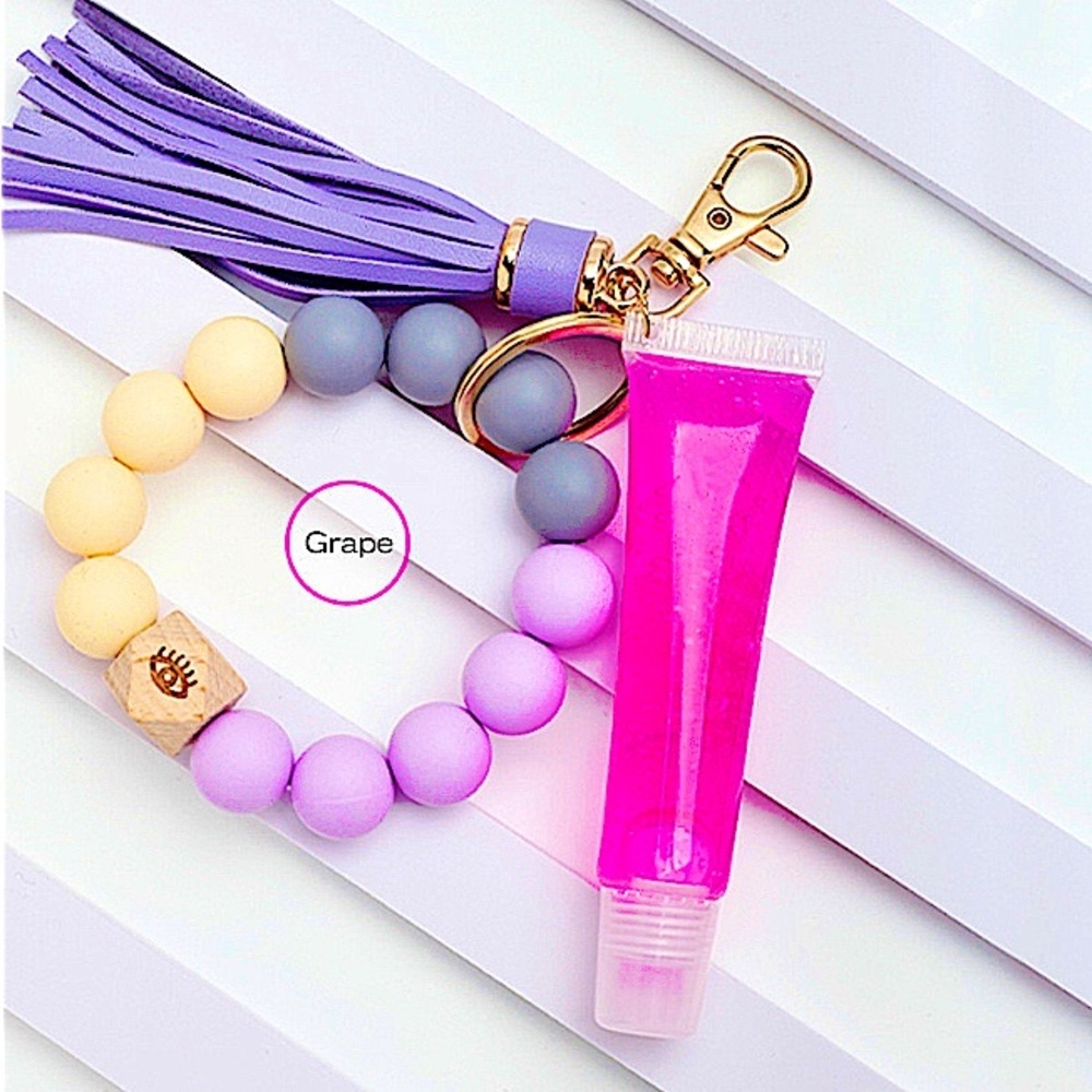 Custom Lip Gloss & Tassel Keychain